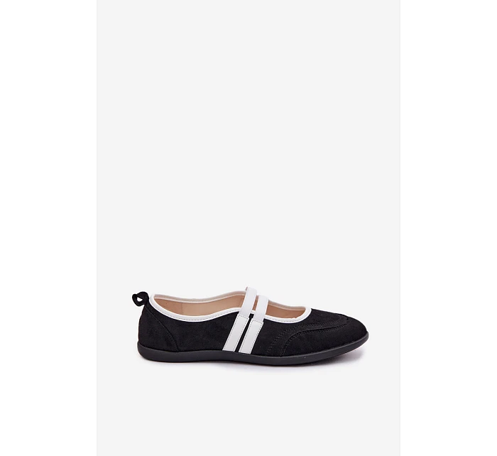 Sportovní baleríny s elastickými pásky Černé Donatella