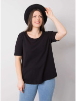 Dámské černé bavlněné tričko větší velikosti