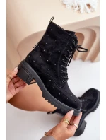 Zdobené Dámské Zateplené Kotníkové Boty D&A MR880-017 Černé