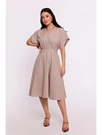 Rozšířené šaty B278 béžové - BeWear