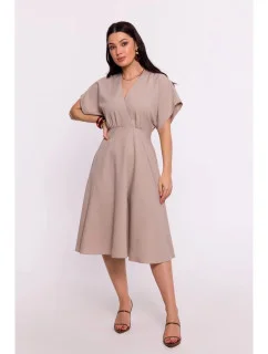Rozšířené šaty model 20843828 béžové - BeWear