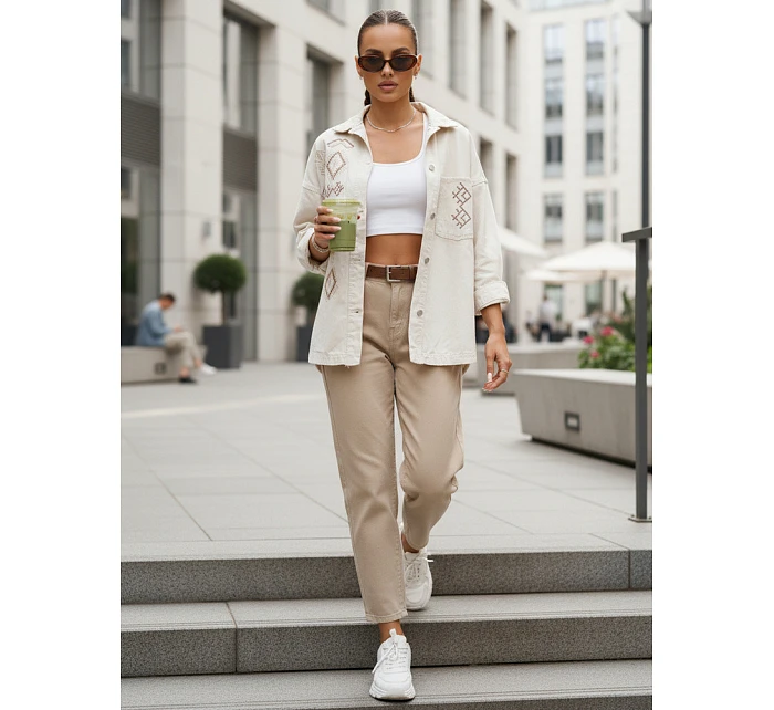 Dámská džínová bunda FILOMENAS béžová FashionStreet TY4313