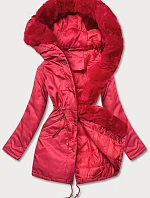 Dámská parka s kožešinou červená (5m762-270)
