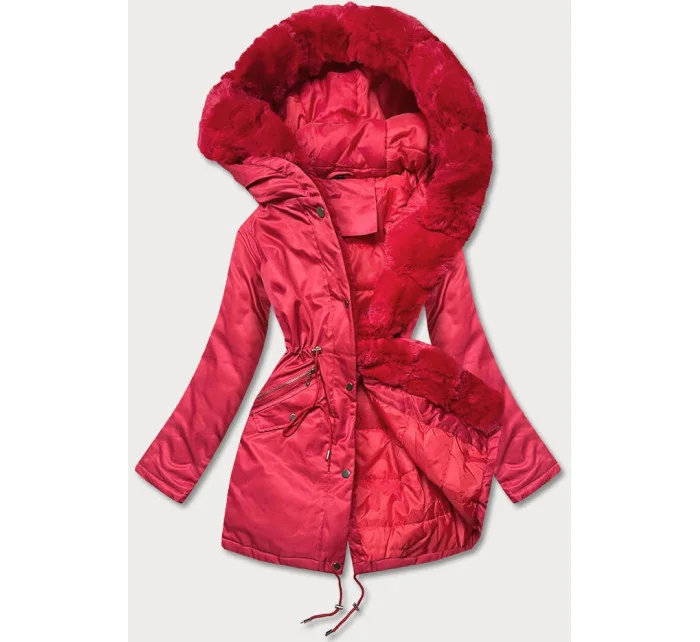 PARKA DAMSKA Z FUTERKIEM CZERWONA model 21244439 - J.STYLE