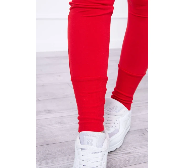 Komplet z szerokimi ściągaczami czerwony