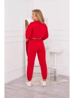Zateplená souprava s krátkou mikinou červená Zateplená souprava s krátkou mikinou červená