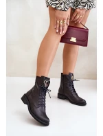 Kožené Botky Worker S Zlatým Na Černé model 21672963 - Zazoo