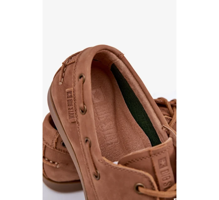 Pánské kožené mokasíny Big Star – Camel