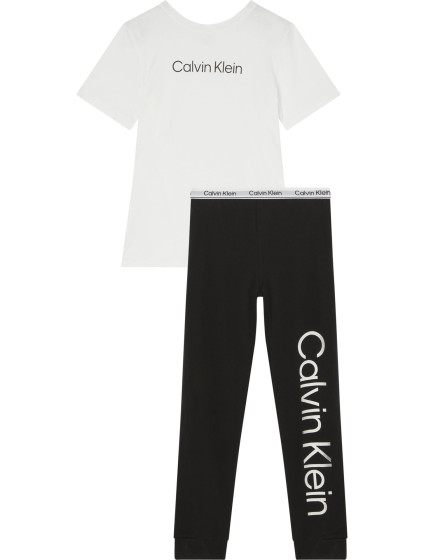 Spodní prádlo Dětské pyžamo pro obě pohlaví KNIT PJ SET (SS+CUFFED PANT) KK0KK000910W0 - Calvin Klein