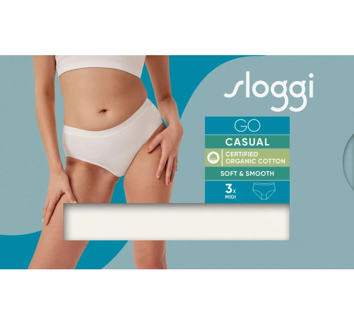 sloggi GO Casual Midi 3P - WHITE - SLOGGI WHITE - SLOGGI