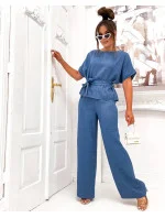 Světle modrý dámský letní dvoudílný komplet model 21151860 - Moon