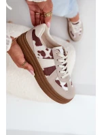 Dámské Tenisky Na Platformě S Károvaným Vzorem Béžové Lincidi Dámské Tenisky Na Platformě S Károvaným Vzorem Béžové Lincidi