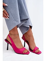 Dámské sandály na podpatku fuchsiová model 22039885 - Boto