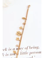 Módní náramek s jetelem a listy zlata