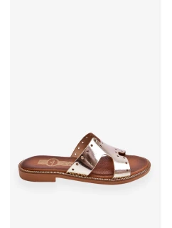 Dámské sandály s ozdobnými výřezy zlato Emily