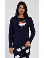 Dámské pyžamo dlouhé Méďa na obláčku Dámské pyžamo dlouhé Méďa na obláčku