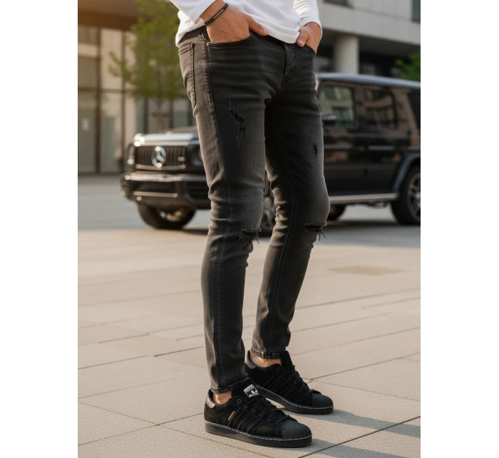 Pánské černé kalhoty FashionStreet UX3823 Pánské černé kalhoty FashionStreet UX3823