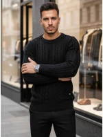 Pánský černý svetr model 21966314 - Dstreet Pánský černý svetr model 21966314 - Dstreet