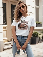 Dámské bavlněné tričko s potiskem LOVE BAGS white FashionStreet RY2409