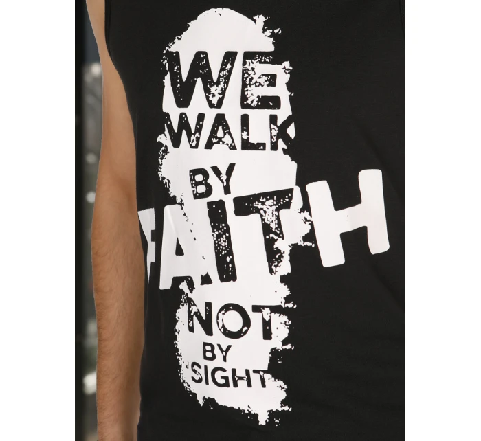 Pánské tričko bez rukávů černé FashionStreet RX5657 Pánské tričko bez rukávů černé FashionStreet RX5657