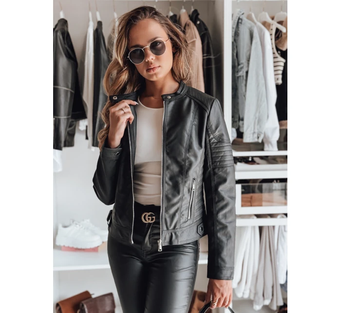 Dámská kožená bunda ROCKMISS černá FashionStreet TY4965