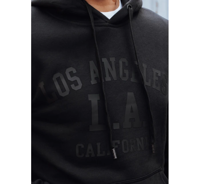 Pánská zateplená mikina s kapucí černá FashionStreet BX5918 Pánská zateplená mikina s kapucí černá FashionStreet BX5918