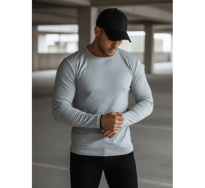 Pánské šedé tričko s dlouhým rukávem model 21994116 - Dstreet Pánské šedé tričko s dlouhým rukávem model 21994116 - Dstreet