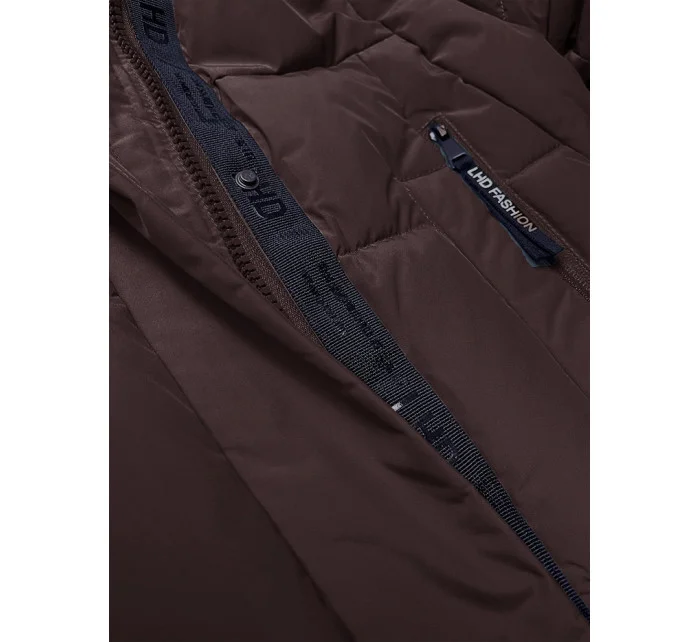 Hnědá dámská zimní prošívaná bunda model 21248066 - LHD Hnědá dámská zimní prošívaná bunda model 21248066 - LHD