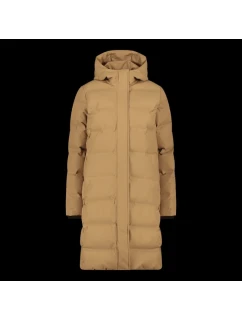 Dámská zimní dlouhá bunda CMP s kapucí, nepromokavá, zateplená, béžová (34K0096/P814)