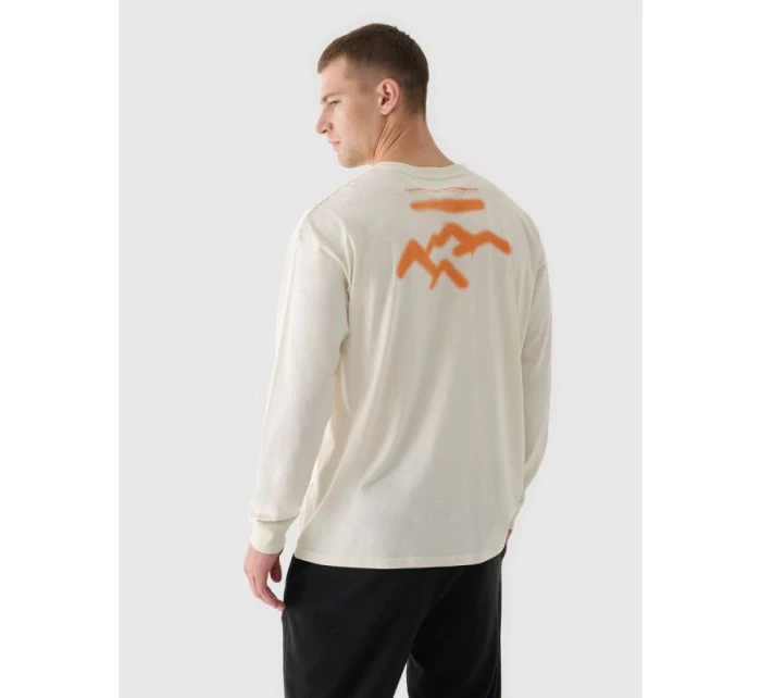 Pánské tričko oversize s potiskem a dlouhým rukávem 4F 4FRAW24TLONM507-83S