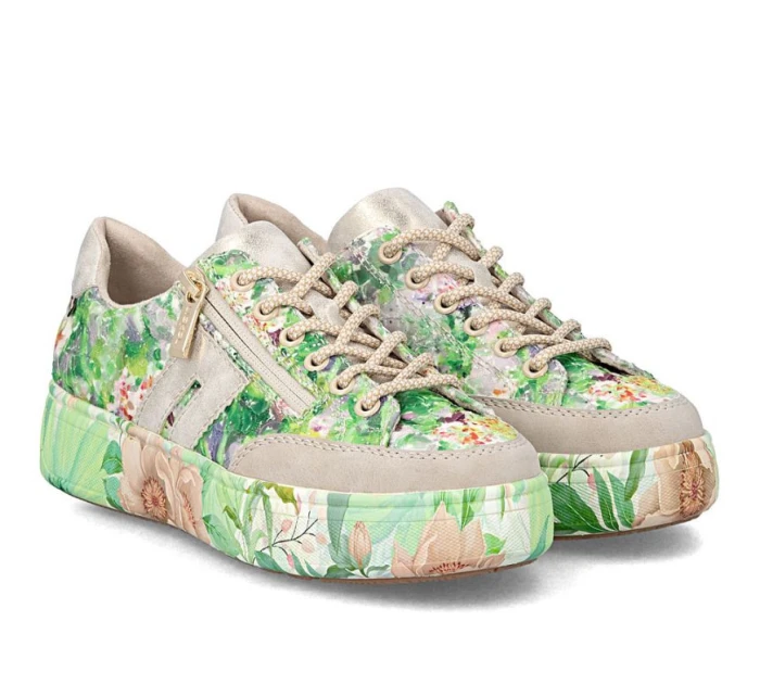 Dámské boty na platformě zelené Rieker M7711-91