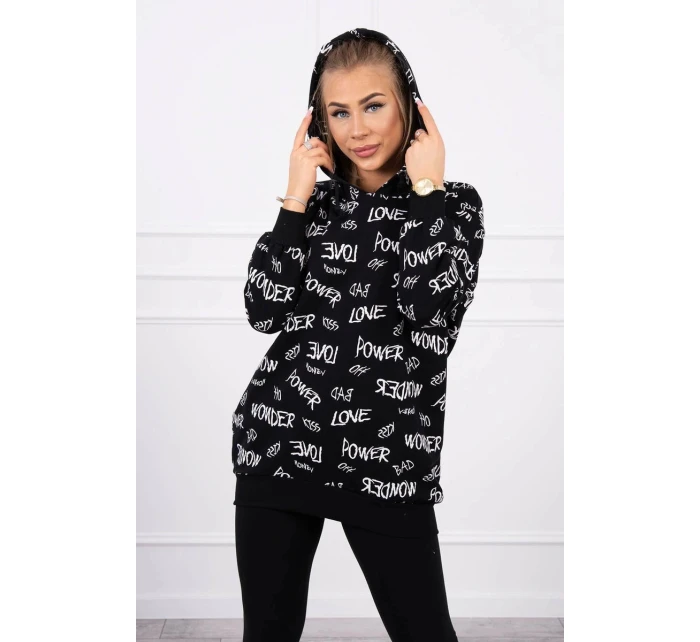 Mikina s nápisy černá