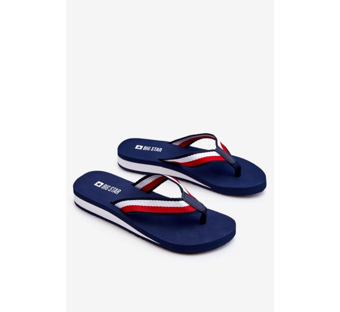 Dámské žabky na platformě Big Star model 21610799 námořnická modrá - Big Star Shoes Dámské žabky na platformě Big Star model 21610799 námořnická modrá - Big Star Shoes