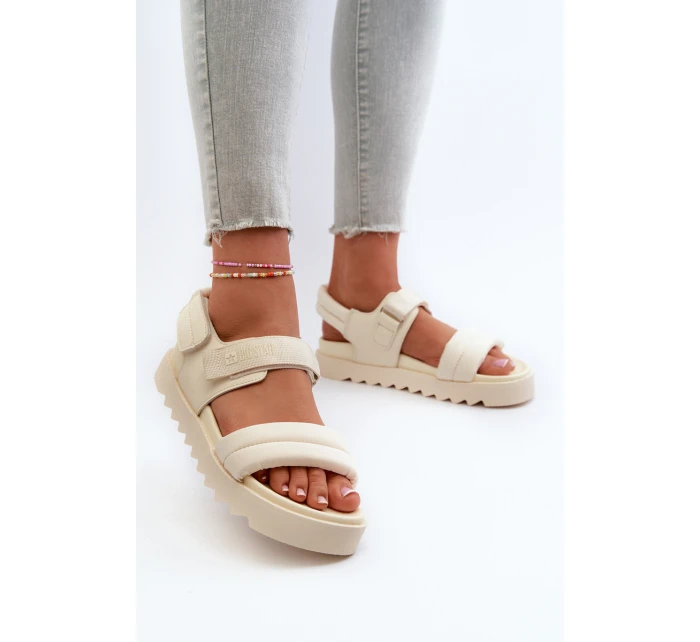 Dámské sandály na platformě Big Star model 21660784 béžové - Big Star Shoes Dámské sandály na platformě Big Star model 21660784 béžové - Big Star Shoes