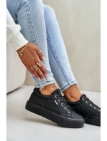 Dámské tenisky na platformě zateplené Big Star OO274A465 Černé Dámské tenisky na platformě zateplené Big Star OO274A465 Černé