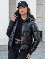 Dámská zimní bunda krátká prošívaná s kapucí černá Dstreet model 21980753 - FashionStreet
