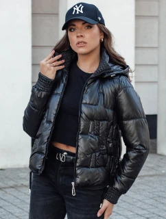 Dámská zimní bunda krátká prošívaná s kapucí černá Dstreet model 21980753 - FashionStreet