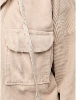 Kurtka damska oversize z kapturem beżowa model 22371855 - FashionStreet Kurtka damska oversize z kapturem beżowa model 22371855 - FashionStreet