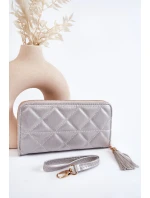 Velká prošívaná peněženka s pruhem stříbrný Jeffrey