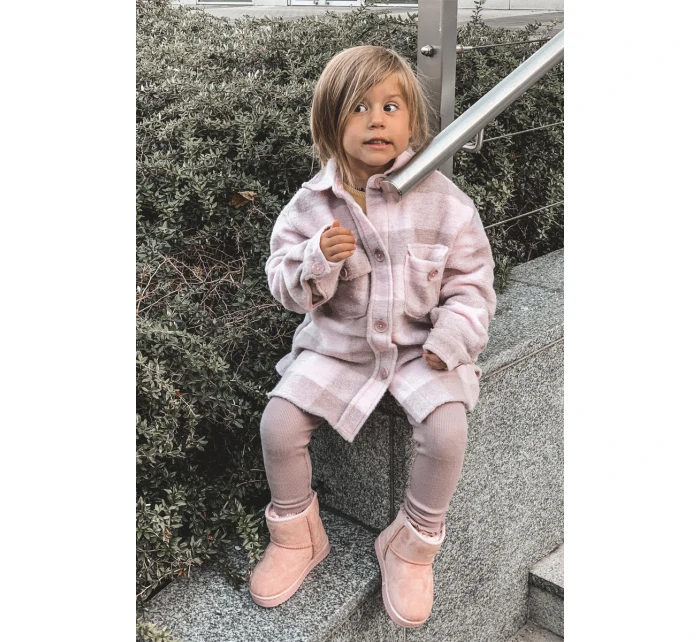 Dětské Teplé Sněhule Semišové Růžové Gooby Dětské Teplé Sněhule Semišové Růžové Gooby