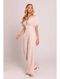 model 20970728 Kombinéza s puff rukávy světle béžová - Moe