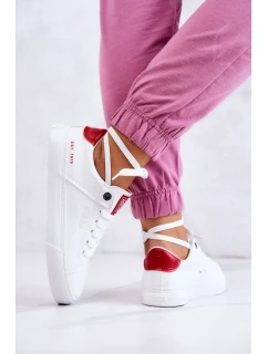 Dámské klasické tenisky Big Star - bílé/červené