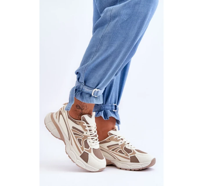 Dámské sportovní šněrovací boty Béžove Emare Dámské sportovní šněrovací boty Béžove Emare