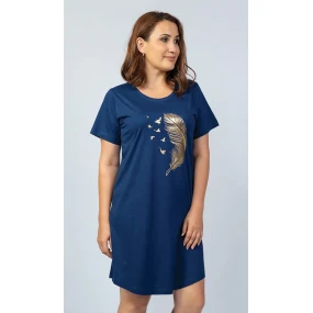 Dámská noční košile s krátkým rukávem Peříčko
