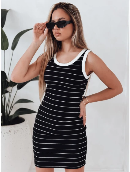 Dámské pruhované mini šaty černé model 21986839 - Dstreet Dámské pruhované mini šaty černé model 21986839 - Dstreet
