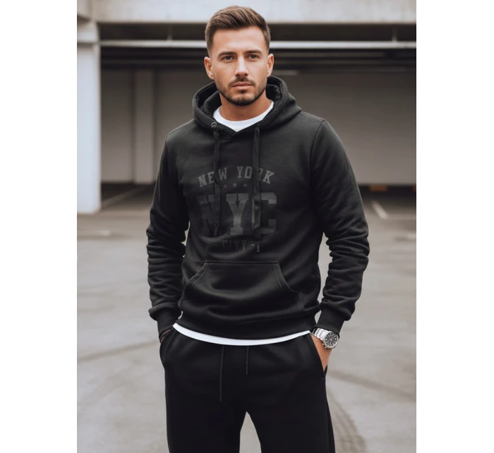 Pánská zateplená mikina s kapucí černá Dstreet model 21993113 - FashionStreet