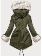 Bunda parka v army barvě s kožešinovou podšívkou model 21246675 - J.STYLE