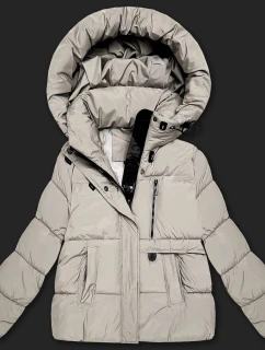 kurtka damska z kapturem jasny beżowy model 21725777 - S'WEST