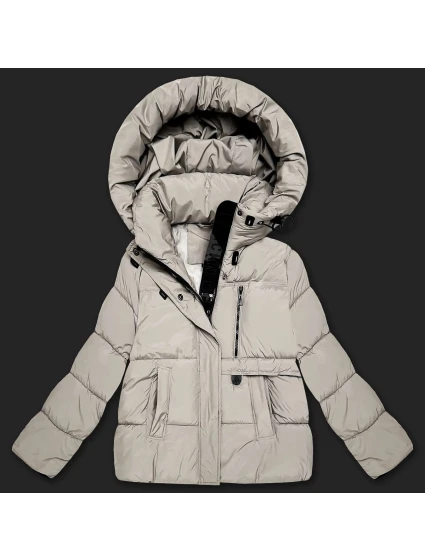 kurtka damska z kapturem jasny beżowy model 21725777 - S'WEST