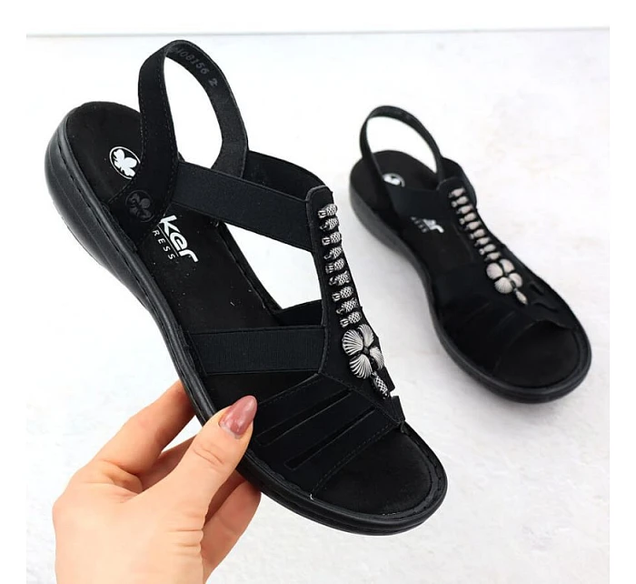 Dámské sandály černé model 22068356 - Rieker Dámské sandály černé model 22068356 - Rieker